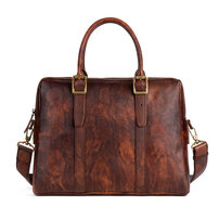 Whatna アンティーク風合い鞣し天 然 牛革 ビジネス バッグメンズ 2way ショルダー 手提げバッグブリーフケース 15.6インチPC対応 ショルダーストラップ付 旅行 出張 通勤 通学 就活 面接 バッグ かばん 男性用 13716