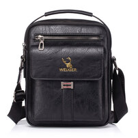 Whatna 革 ショルダーバッグ メンズ 2way 斜め掛け 手提げ バッグ セカンド バッグ 手持ちカバン Ipad9.7収納可 縦型 小さめ メッセンジャーバッグ 通学 通勤 肩掛け バッグ 自転車かばん プレゼント男性 8683