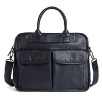 Whatna アンティーク風合い鞣し天 然 牛革 ビジネスバッグメンズ 2way ショルダー 手提げバッグブリーフケース ペン挿しx2 14インチPC対応 旅行 出張 通勤 通学 就活 面接 バッグ かばん 男性用13681