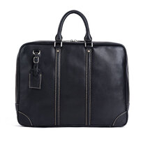 Whatna アンティーク風合い鞣し天 然 牛革 ビジネスバッグメンズ 2way ショルダー 手提げバッグブリーフケースダブルファスナー ペン挿しx2 15.6インチPC対応 旅行 出張 通勤 通学 就活 面接 バッグ かばん 男性用LW13596