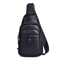 Whatna アンティーク風合い鞣し天 然牛 革 斜めがけ ボディバッグ ワンショルダー メンズ 本革 厚手 レザー13606