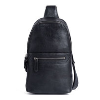 Whatnaアンティーク風合い鞣し天 然牛 革 斜めがけ ボディバッグ ワンショルダー メンズ 左右付け替え可能 本革 厚手 レザー12039