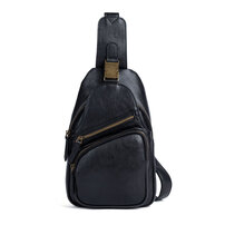 Whatna アンティーク風合い鞣し天 然牛 革 斜めがけ ボディバッグ ワンショルダー メンズ 本革 厚手 レザー13618