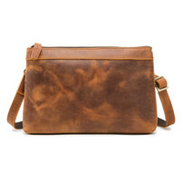 Whatna 2way 牛革 セカンド バッグ メンズ クラッチ バッグ 小さいB5 ショルダーベルト付属 カード8枚収納可 クラッチ ショルダー 結婚式 バッグ ビジネス フォーマル 冠婚葬祭 バッグ紳士用 男性用 ブラウン Q009