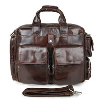 Whatna 天然 牛革 ビジネスバッグメンズ 手提げ・ショルダーの2WAY 本革 A4 15.6インチ収納可大容量 耐衝撃 旅行 出張用 通勤 通学 就活 面接 バッグ かばん 男性用 ブラウン7219