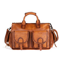 Whatna アンティーク風合い鞣し天 然 牛革 ビジネスバッグメンズ 2way ショルダー 手提げバッグブリーフケース15.6インチPC対応 旅行 出張 通勤 通学 就活 面接 バッグ かばん 男性用8623