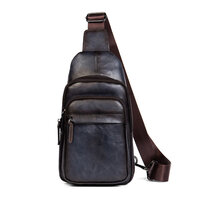 Whatna アンティーク風合い鞣し天 然牛 革 斜めがけ ボディバッグ ワンショルダー メンズ 左右付け替え可能 本革 厚手 レザー20813