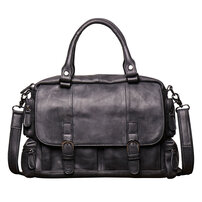 Whatna 天然 牛革 ビジネスバッグメンズ 手提げ・ショルダー・リュックの3WAY厚手 レザー本革 A4 15インチ収納可 大容量 旅行 出張用 通勤 通学 就活 面接 バッグ かばん 男性用 ブラウン 黒8102