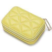 Whatna 天然 厚手 牛革 小銭入れ コインケース レディース 札入れ カード入れ 化粧ポーチ 口紅ケースミラー付き イヤホン収納ケース 口紅入れ ミニ化粧ポーチ 小物入れ本 革 防 水 お家はもちろん、旅行、出張持ち運び便利な CL-3065