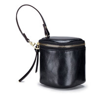 Whatna 天然 厚手 牛革 小銭入れ コインケース レディース 札入れ カード入れ 化粧ポーチ 口紅ケースミラー付き ハンドストラップ付イヤホン収納ケース口紅入れ ミニ化粧ポーチ 小物入れ本 革 防 水 お家はもちろん、旅行、出張持ち運び便利な CL-8240