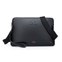 Whatna セカンド バッグ メンズ 2way クラッチ ミニ ショルダーバッグ 肩掛けバッグ 小さい 6枚カード Ipad Mini収納 可 ショルダーベルト付 ハンドストラップ付 レザー 結婚式 バッグ ビジネス フォーマル 冠婚葬祭 バッグ紳士用 男性用 黒