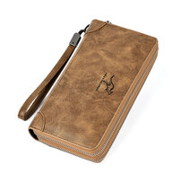 Whatna 革 ミニセカンドバッグ メンズ バッグ 長財布 カード入れ 小銭入れ 札入れ RFID スキミング防止7枚カード収納 2室仕切 小さめ クラッチバッグ 手持ちバッグ メンズ ポーチ 男性用 紳士用 結婚式 冠婚葬祭 バッグ