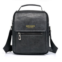 Whatna 革 ショルダーバッグ メンズ 2way 斜め掛け 手提げ バッグ セカンド バッグ 手持ちバッグ Ipad9.7収納可 縦型 小さめ メッセンジャーバッグ 通学 通勤 肩掛け バッグ 自転車かばん プレゼント男性 8686