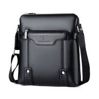 Whatna 厚手 レザー ショルダーバッグ メンズ メッセンジャーバッグ 革 縦型 小さめビジネスバッグ ipad9.7収納可 通勤 通学 斜めがけバッグ オシャレ な シンプル な 軽量 実用 自転車 かばん男性用8820#