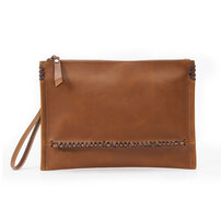 Whatna 革 セカンドバッグ メンズ クラッチ バッグ ファイルバッグ 封筒袋 A4サイズ Ipad air 13.3収納可 結婚式 披露宴 バッグ カジュアルフォーマル ビジネス 冠婚葬祭 バッグ 男性用 紳士用 ブラウン ブラウン K4086