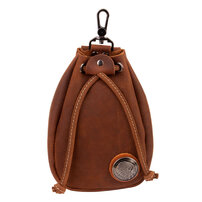 Whatna 天然 厚手 牛革 小銭入れ コインケース メンズ レディース 2way巾着袋 ミニサコッシュ カラビナポーチ ベルトループ ミニウエストバッグポーチ 本革6.5インチiphoneを収納可 イヤホン収納ケース カラビナ付き