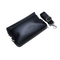 Whatna 革 ミニセカンド バッグ メンズ 3way クラッチ 手持ち バッグ ミニショルダーバッグ 肩掛けバッグ ウェストポーチ ベルトポーチ ショルダーベルト付 結婚式 バッグ ビジネス フォーマル 冠婚葬祭 バッグ紳士用 男性用 黒 9936