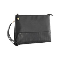 Whatna 革 セカンドバッグ メンズ クラッチ バッグ ファイルバッグ 封筒袋 A4 Ipad air 13.3収納可 結婚式 披露宴 バッグ カジュアルフォーマル ビジネス 冠婚葬祭 バッグ 男性用 紳士用 黒 1002