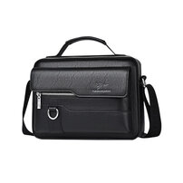 Whatna ショルダーバッグ メンズ 2way 斜め掛け 手提げバッグ セカンドバッグ 手持げバッグ キーリング付 厚 手 レザー Ipad 10.5収納可 横型 カジュアル フォーマル ビジネス 通学 通勤 肩掛けバッグ 自転車かばん プレゼント男性HA109