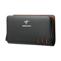 Whatna 革 ミニセカンドバッグ メンズ バッグ 長財布 カード入れ 小銭入れ 札入れ 8枚カード収納 2室仕切 小さめ クラッチバッグ 手持ちバッグ メンズ ポーチ 男性用 紳士用 結婚式 冠婚葬祭 バッグ