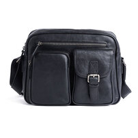 Whatna アンティーク風合い鞣し天 然 牛革ショルダーバッグ メンズ メッセンジャーバッグ 小さめ ビジネスバッグ 2室仕切 A4 ipadpro 13収納可 横 型 本革通勤 通学 斜めがけバッグ 自転車 かばん男性用 LW13669