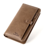 Whatna革 ミニセカンドバッグ メンズ バッグ 長財布 カード入れ 小銭入れ 札入れ RFID スキミング防止17枚カード収納ハンドストラップ付 小さめ クラッチバッグ 手持ちバッグポーチ 男性用 紳士用 結婚式 冠婚葬祭 バッグ