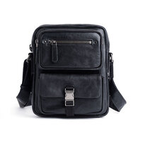 Whatna アンティーク風合い鞣し天 然 牛革ショルダーバッグ メンズ メッセンジャーバッグ 小さめ ビジネスバッグ 縦型B5 ipad 9.7収納可 本革通勤 通学 斜めがけバッグ 自転車 かばん男性用 ブラウン 13597