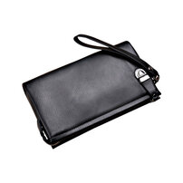 Whatna 牛革 ミニセカンドバッグ メンズ バッグ 長財布 カード入れ 小銭入れ 札入れ 6枚カード収納 2室仕切 本 革 小さめ クラッチバッグ 手持ちバッグ 男性用 紳士用 結婚式 冠婚葬祭 バッグ w6053