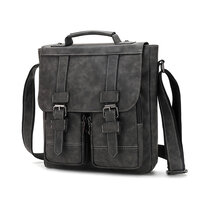 Whatna 革 ショルダーバッグ メンズ 2way 斜め掛け 手提げバッグ セカンドバッグ A4サイズ Ipad12収納可 縦型 小さめ メッセンジャーバッグ 通学 通勤 肩掛け バッグ 自転車かばん プレゼント男性 D3229