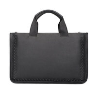 Whatna 天然 牛革 ビジネスバッグ メンズ 2WAY 手提げ・ショルダーバッグ 天 然 本革3室仕切 カード4枚収納可 2本ペン挿し付 14インチpc収納可大容量 旅行 出張用 通勤 通学 就活 面接 バッグ かばん 男性用 ブラック （7433）