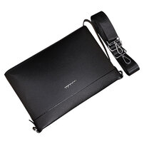 Whatna 天然 牛革 セカンド バッグ メンズ 3way クラッチ ショルダーバッグ 肩掛けバッグ 大さい ショルダーベルト付 ハンドストラップ付 カード6枚収納可 カード入 小銭入れ本革 結婚式 バッグ ビジネス フォーマル 冠婚葬祭 バッグ紳士用 男性用 黒