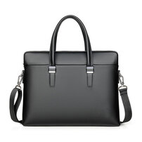 Whatna ビジネスバッグ メンズ 2wayショルダー 手提げ 厚手 レザー 大容量 ブリーフケース A4 15.6インチPC対応 旅行 出張 通勤 通学 就活 面接 バッグ かばん 男性用ブラウン 黒WA109