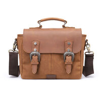 Whatna 天然 牛革 ショルダーバッグ メンズ 2way 斜め掛け 手提げバッグ セカンドバッグ Ipad9.7収納可 縦型 小さめ メッセンジャーバッグ 通学 通勤 肩掛け バッグ 自転車かばん プレゼント男性 6032