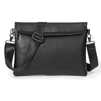 Whatna 2way 革セカンド バッグ メンズ ショルダーバック [クラッチ 肩掛け 結婚式 バッグ] ファイルバッグ ipad 13.3 A4 収納可 大さめ 手持ちバッグ ビジネス カジュアル フォーマル 冠婚葬祭 紳士用 男性用 黒YH3606