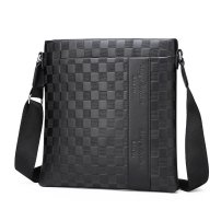 Whatna 厚手 レザー ショルダーバッグ メンズ メッセンジャーバッグ 縦型 小さめビジネスバッグ ipad9.7収納可 ペンホルダー付き 通勤 通学 斜めがけバッグ オシャレ な シンプル な 軽量 実用 自転車 かばん男性用6688#