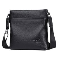 Whatna 天然 牛革 ショルダーバッグ メンズ メッセンジャーバッグ 厚手 レザー本革 縦型 小さめビジネスバッグ ipad9.7収納可 通勤 通学 斜めがけバッグ オシャレ な シンプル な 軽量 実用 自転車 かばん男性用BD-2