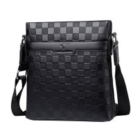 Whatna 厚手 レザー ショルダーバッグ メンズ メッセンジャーバッグ 縦型 小さめビジネスバッグ 本 革ipad9.7収納可 通勤 通学 斜めがけバッグ オシャレ な シンプル な 軽量 実用 自転車 かばん男性用8825#