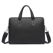 Whatna 天然 牛 革 ビジネスバッグ メンズ 2way 手提げバッグ ショルダーバッグ A4 15.6インチpc 収納可2室仕切 本革 ビジネス 通勤 通学 斜めがけ バッグ ワンショルダーバッグ自転車 かばん男性用 黒（CY17613）