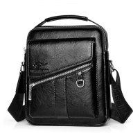 Whatna 革 ショルダーバッグ メンズ 2way 斜め掛け 手提げバッグ セカンドバッグ 手持げバッグ キーリング付 レザー Ipad 9.7収納可 横型 カジュアル フォーマル ビジネス 通学 通勤 肩掛けバッグ 自転車かばん プレゼント男性HA-107