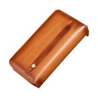 Whatna アンティーク風合い鞣し天 然 牛革 ミニセカンドバッグ メンズ バッグ 長財布 カード入れ 小銭入れ 札入れ 12枚カード収納 小さめ クラッチバッグ 手持ちバッグ メンズ ポーチ 男性用 紳士用 結婚式 冠婚葬祭 バッグ ZR10081