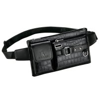 Whatna 革ミニウエストバッグ メンズ ミニショルダーバッグ ウエストポーチ イヤホン穴付 キーリング付 男女兼用 斜めがけ ボディバッグ ワンショルダー 軽量 ブラウン 黒YB9957