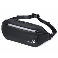 Whatna 革ミニウエストバッグ メンズ ミニショルダーバッグ ウエストポーチ男女兼用 斜めがけ ボディバッグ ワンショルダー 軽量黒9563