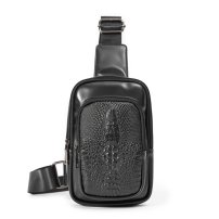 Whatna 革 斜めがけ ボディバッグ ワンショルダー メンズ 黒いYH3633