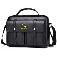 Whatna 革 ショルダーバッグ メンズ 2way 斜め掛け ボディバッグ 胸バッグ 手提げバッグ セカンドバッグ 手持げバッグ 横型Ipad 10.5収納可 カジュアル フォーマル ビジネス 通学 通勤 肩掛けバッグ 自転車かばん プレゼント男性D256