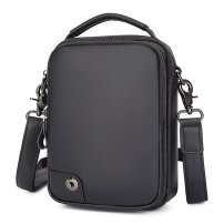 Whatna 天 然 牛革 ミニショルダーバッグ メンズ 2way 斜め掛け 手提げ バッグ セカンド バッグ 2室仕切 Ipadmini収納可 縦型 小さめ メッセンジャーバッグ 通学 通勤 肩掛け バッグ 自転車かばん プレゼント男性 1007