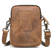 Whatna 天然 牛革 ミニショルダーバッグ メンズ ポシェット3way斜め掛け ボディバッグ ベルト ポーチ ミニ 胸バッグ ウエストバッグショルダーベルト付属 斜め掛け 通学 通勤 ミニバッグ 紳士用 男性用 3865