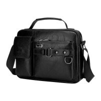 Whatna 革 ショルダーバッグ メンズ 3way斜め掛け胸バッグ 手提げバッグ 手持げバッグ セカンドバッグ イヤホン穴付 キーリング付 Ipad 10.5収納可 カジュアル フォーマル ビジネス 通学 通勤 肩掛けバッグ 自転車かばん プレゼント男性