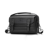 Whatna 革ミニショルダーバッグ メンズ 3way 斜め掛け胸バッグ 手提げバッグ 手持げバッグ セカンドバッグ イヤホン穴付 キーリング付 カード6枚収納可2室仕切 カジュアル フォーマル ビジネス 通学 通勤 肩掛けバッグ 自転車かばん プレゼント男性