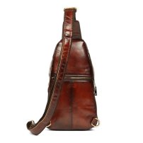 Whatnaアンティーク風合い鞣し天 然牛 革 斜めがけ ボディバッグ ワンショルダー メンズ 本革 厚手 レザーYD-8012