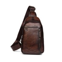 Whatna アンティーク風合い鞣し天 然牛 革 斜めがけ ボディバッグ ワンショルダー メンズ 本革 厚手 レザー20801